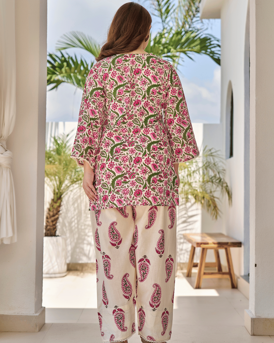 Floral Bloom Pure Cotton Farshi Suit Set